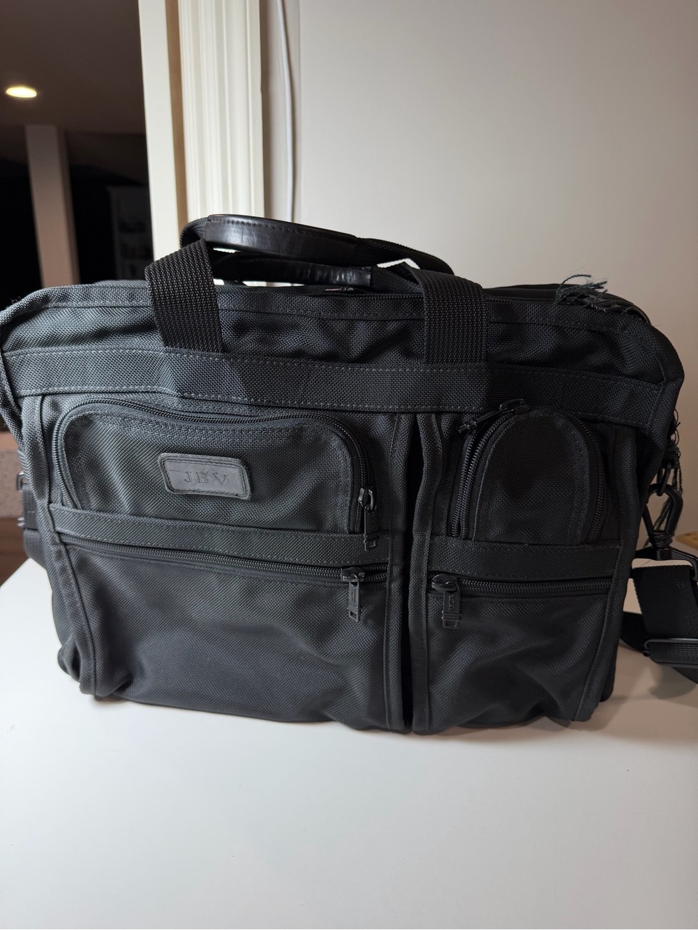 Tumi Alpha Expandable Nylon Black Men's Travel and Laptop Messenger Bag
